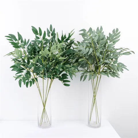 Artificial Willow Leaf Branch Silk Flower Greenery Bouquet For Wedding Home Decor Floral Arrangement Party Supplies