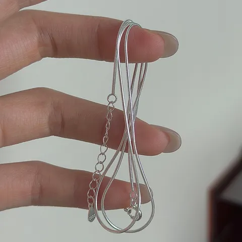 S925 Sterling Zilveren Slangenketting Halsketting Voor Vrouwen Minimalistische Koreaanse Stijl Vintage Effen Kleur Basis Sleutelbeen Ketting Sieraden Cadeau