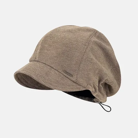 Damen Retro Slouchy Beanie Mütze Kurze Krempe Verstellbarer Anglerhut Gestrickter Polyester Einfarbiger Fischerhut Für Den Herbst