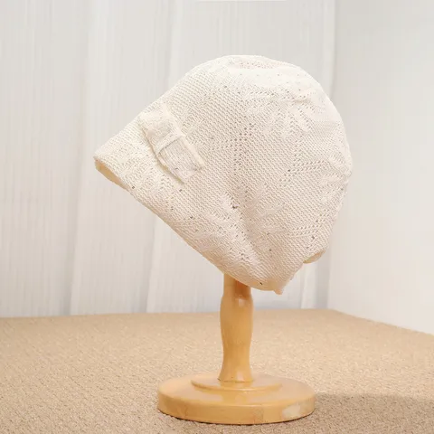 Damen Strickbeanie Mütze Mit Pailletten Und Schleife Ajour Strickmütze Weich Atmungsaktiv Slouchy Skull Cap Für Herbst Winter