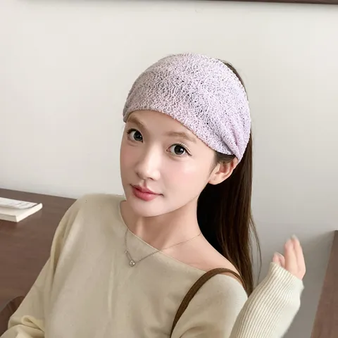 Damen Atmungsaktiv Netz Breit Stirnband Elastisch Turban Für Gesichtswaschen Kopfwickel Schnell Trocknend Haarzubehör