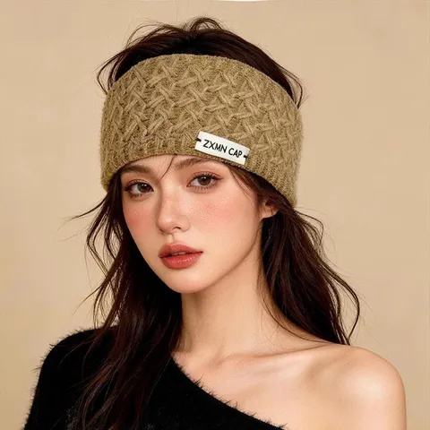 Damen Gestricktes Stirnband Winter Warm Ohrenwärmer Koreanischer Stil Elastisches Garn Haarband Mit Etikett Dekoratives Kopftuch Outdoor Zubehör