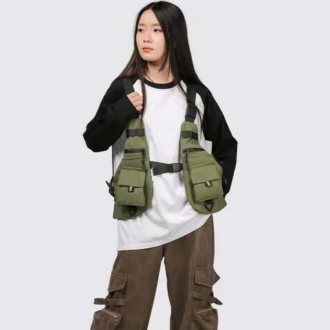 Herren Taktische Brusttasche Mehr Tasche Oxford-Gewebe Outdoor Sport Lässig Rucksack Mode Streetwear Arbeitskleidung Rig Bag