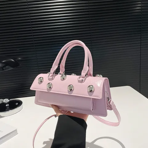 Mujer Moda Bolso de Hombro de Cuero PU Decoración de Remaches De Tendencia Bolso Baguette Bolso Bandolera Casual Chic Para Uso Diario