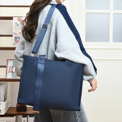 Borsa Tote da Lavoro in Oxford Impermeabile Grande Capacità Borsa da Viaggio Cartella per Laptop con Tracciolla per Uomo Donna