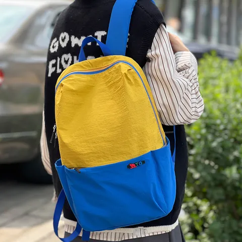 Gran Capacidad Impermeable Nylon Mochila Casual Viaje Deporte Mochila Para Hombres Mujeres Color Dopamina Bolsa Escolar
