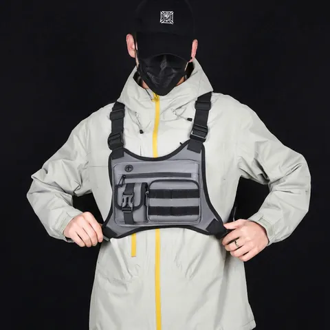 Bolso de Pecho Táctico para Hombre Impermeable Resistente al Desgaste Bolsillos Múltiples Bolso Bandolera de Deporte al Aire Libre Bolso Cruzado Casual