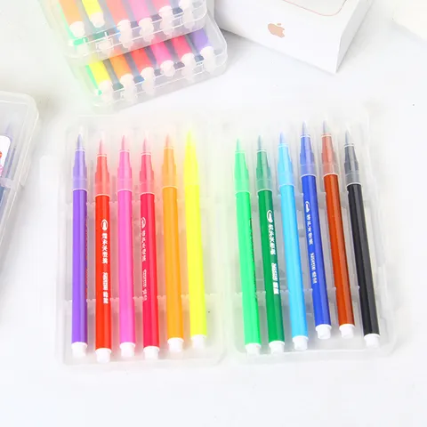 Kids Washable Watercolor Pens Set Portable Box Soft Tip Drawing Markers For Children Art Painting School Supplies