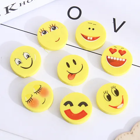 Kreativer Cartoon Emoji Kautschuk Radiergummi Süßer Lustiger Ausdruck Schüler Schule Schreibwaren Kinder Lernen Geschenk Preis Spielzeug