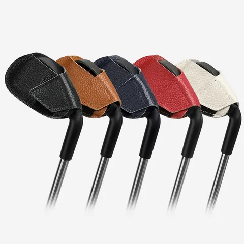 Funda de Cuero para Palo de Golf Estuche Protector de Cabeza de Hierro Con Cierre de Velcro Accesorios Deportivos de Golf Impermeables