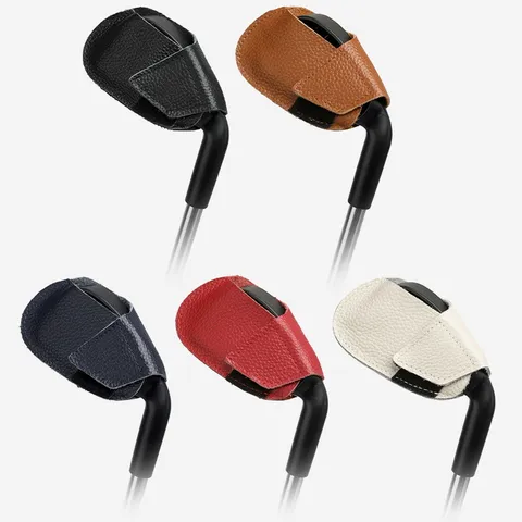 Funda de Cuero para Palo de Golf Estuche Protector de Cabeza de Hierro Con Cierre de Velcro Accesorios Deportivos de Golf Impermeables