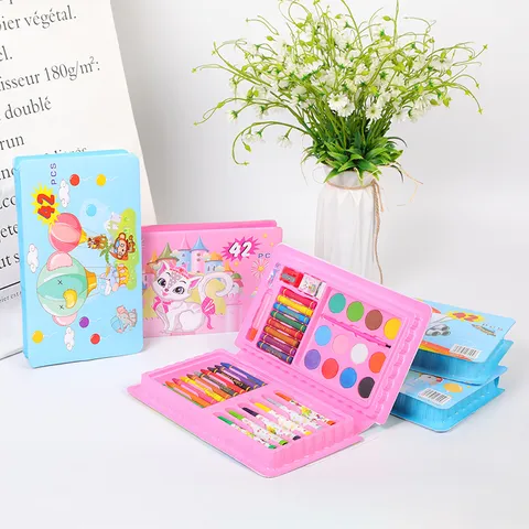 Children Art Stationery Drawing Kit Watercolor Pens Crayons Painting Gift Box Student School Supplies Colorful