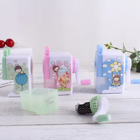 Kreativer Cartoon Handkurbel Anspitzer Süße Schüler Schreibwaren Desktop Manuelle Bleistift Schneidemaschine Kinder Schulbedarf