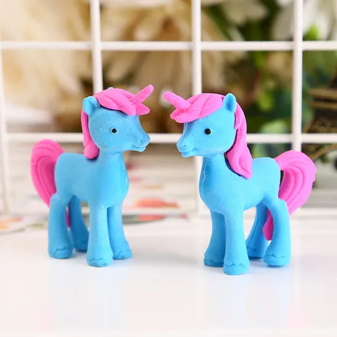 Creatieve Cartoon Eenhoorn Rubberen Gum Schattige Pony Leerling Schrijfwaren Gum Voor Kinderen School Kantoorbenodigdheden