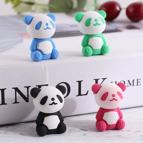 Kreatives Panda Geformtes Radiergummi Set Süße Cartoon Tier Puzzle Abnehmbare Radiergummi Für Schüler Schule Schreibwaren Kinder Geschenk