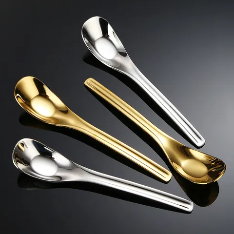 Cuillère en Acier Inoxydable 316 Cuillère à Soupe Ménage Épessie Polie Miroir pour Alimentation de Bébé Cuisine