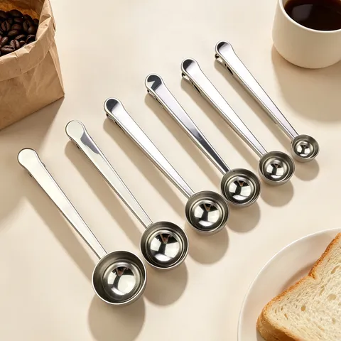 Cuillère Mesure Clip en Acier Inoxydable Poudre de Café Lait Scellage Cuisine Pâtisserie Outil