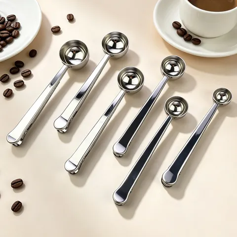 Cuillère Mesure Clip en Acier Inoxydable Poudre de Café Lait Scellage Cuisine Pâtisserie Outil