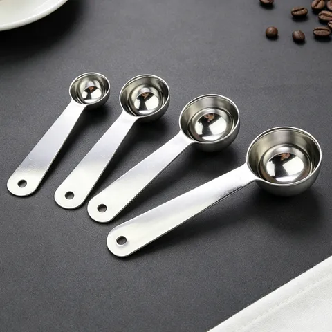 304 Stainless Steel Measuring Spoon Single Head Powder Scooping Spoon For Kitchen Baking Coffee Beans And Flour