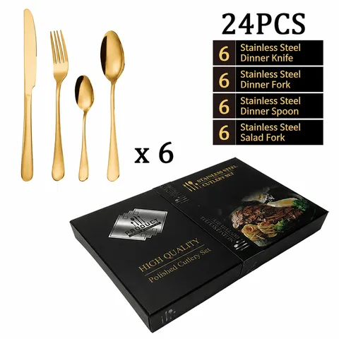 Couverts en Acier Inoxydable Coutellerie Couteau Fourchette Cuillère Vaisselle de Table Poli Miroir Cuisine Salle à Manger Maison