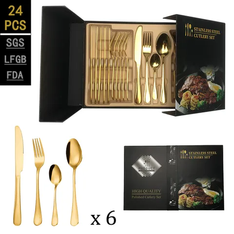 Couverts en Acier Inoxydable Coutellerie Couteau Fourchette Cuillère Vaisselle de Table Poli Miroir Cuisine Salle à Manger Maison