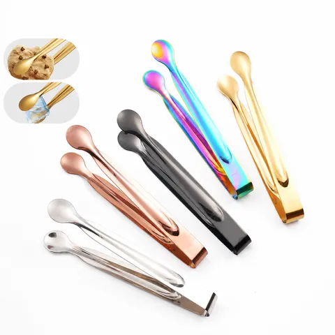 Pince à Glaçons en Acier Inoxydable Pince à Nourriture de Cuisine Mini Pince à Sucre pour Bar Café Clip à Glaçons Barware Moderne Minimaliste