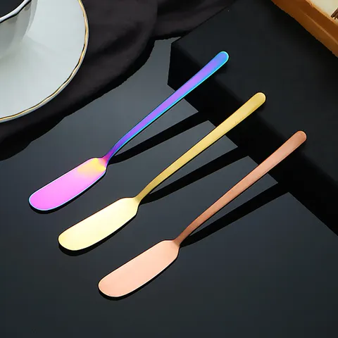 Couteau à Beurre en Acier Inoxydable Spatule à Beurre Crème pour Pain Fromage Confiture Beurre de Cacahuète Vaisselle Moderne