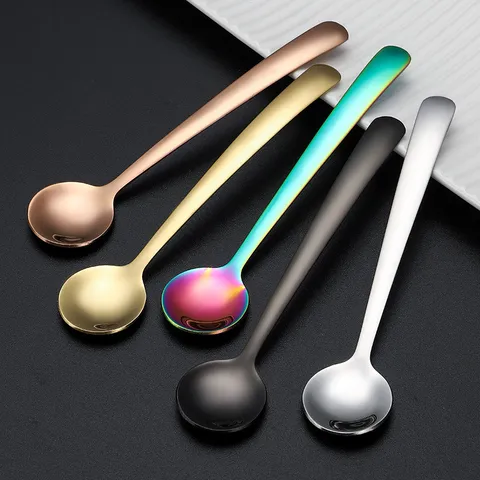 Cuillère à Café en Acier Inoxydable 304 Mini Cuillère à Soupe Ronde Cuillère à Assaisonnement