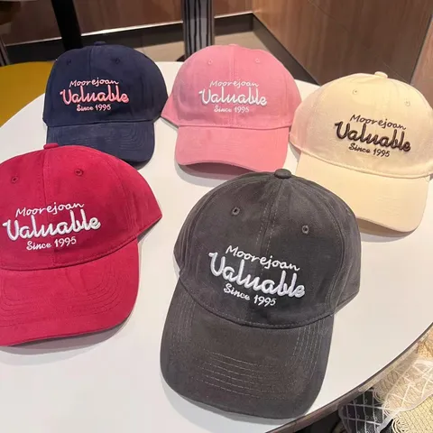 Unisex Gewassen Katoen Honkbalpet Geborduurde Letter Vintage Casual Zonbescherming Dad Hat Voor Dames Heren