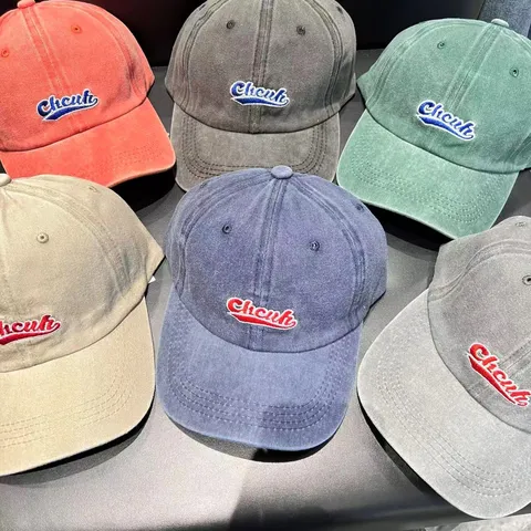 Gewassen Denim Honkbalpet Dames Heren Vintage Distressed Verstelbare Gebogen Rand Zonbescherming Casual Katoenmix Dad Hat