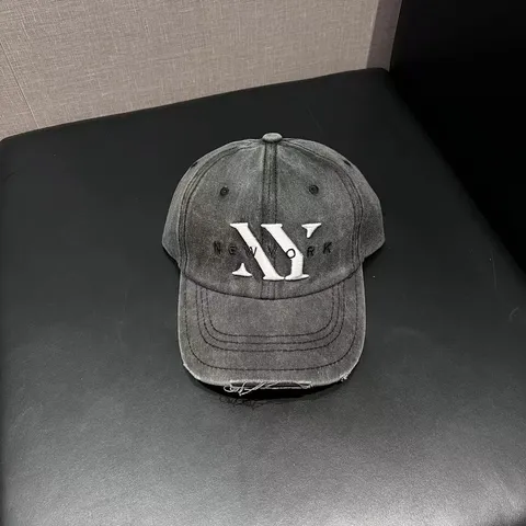 Vintage Versleten Letter Borduurwerk Baseball Cap Gewassen Katoen Zonbescherming Dad Hat Voor Dames Heren
