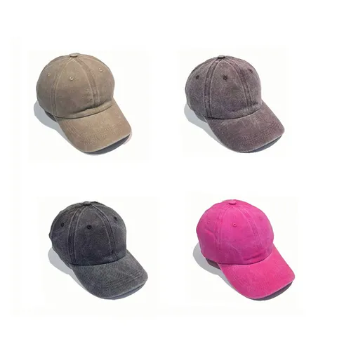 Unisex Vintage Gewassen Katoenen Honkbalpet Distressed Outdoor Zonnebescherming Verstelbare Dad Hat