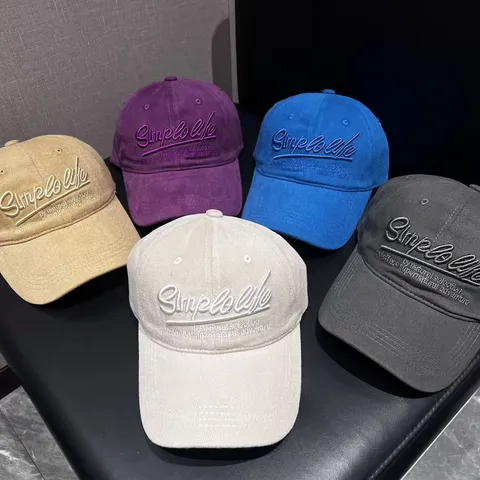 Vintage Verweerde Corduroy Honkbalpet Unisex Letter Borduurwerk Verstelbaar Zonwering Casual Streetwear Dad Hat