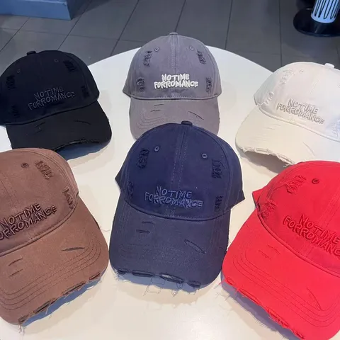 Distressed Vintage Honkbalpet Letters Geborduurd Katoenmix Verstelbare Dad Hat Vrouwen Casual Zonnehoed