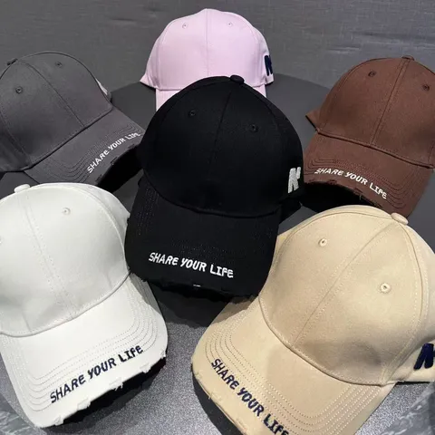 Unisex Katoenmix Geborduurde Letters Honkbalpet Casual Zonnebescherming Verstelbare Hoed Voor Mannen Vrouwen