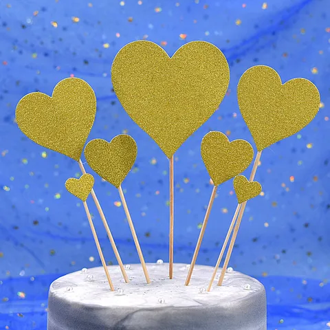 Herz Kuchentopper Glitzer Papier Kuchenaufsatz Rot Gold Kollektion Für Geburtstag Hochzeit Party Kuchen Dekorationen