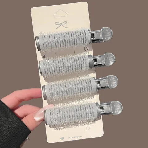 Lazy Air Bangs Hair Roller Clip For Women Hair Root Volumizing Clip Silver Gray Hair Styling Tool High Skull Top Styling Accessory