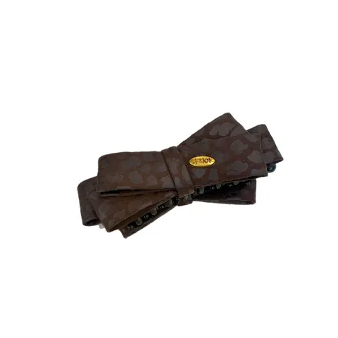 Barrette Banane Nœud Imprimé Léopard Vintage Maillard Élégante Pince à Cheveux en Tissu Style Coréen pour Femmes Accessoires de Coiffure