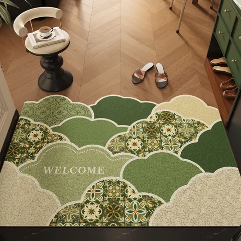 Light Luxury Silk Loop Entrance Door Mat Non Slip Dust Removal Dirt Resistant Wear Resistant Cuttable Floor Mat