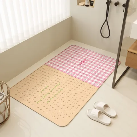 Dopamine Anti Slip Bathroom Mat PVC Suction Cup Shower Foot Pad Waterproof Toilet Floor Mat Home Decor