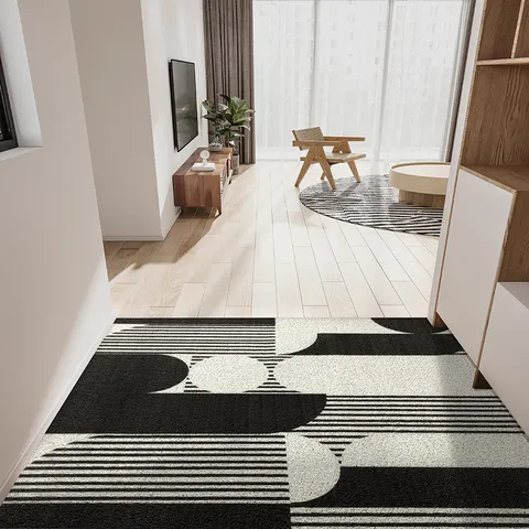 Non Slip PVC Silk Loop Doormat Waterproof Dustproof Entrance Door Mat Easy Clean Geometric Floor Carpet For Home