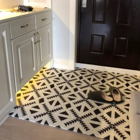 Non Slip PVC Silk Loop Doormat Waterproof Dustproof Entrance Door Mat Easy Clean Geometric Floor Carpet For Home