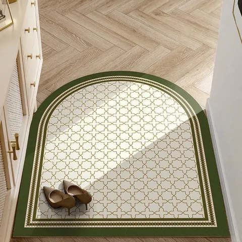 Modern Minimalist Waterproof Non Slip PVC Leather Floor Mat Geometric Entrance Hallway Doormat Easy Clean Home Decor