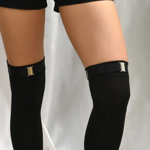 Damen Elastischer Anti-Rutsch Beinring Strumpfgürtel Mit Metallclips Für Überkniestrümpfe Lange Stiefel Verstellbares Sexy Accessoire