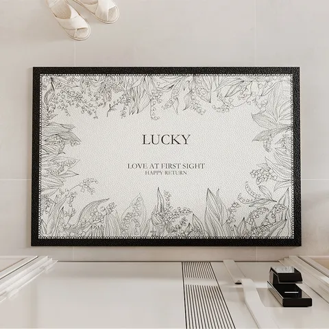 Light Luxury Botanical Floral PVC Entrance Floor Mat Waterproof Anti-Slip Porch Rug Washable Hallway Carpet Home Decor