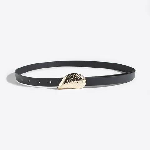 Damen Mode Kunstleder Gürtel Elegante Einfache Schnecke Metall Schnalle Schmaler Taillengürtel Lässige Kleid Hose Accessoires