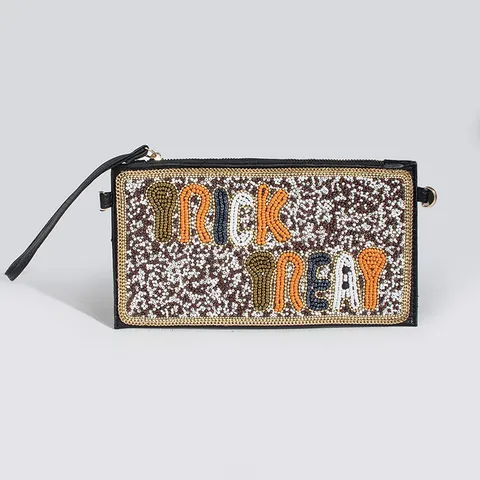 Bohemian Perlen PU Leder Umhängetasche Handgestickte Blumen Clutch Tasche Freizeitreise Schultertasche Für Damen