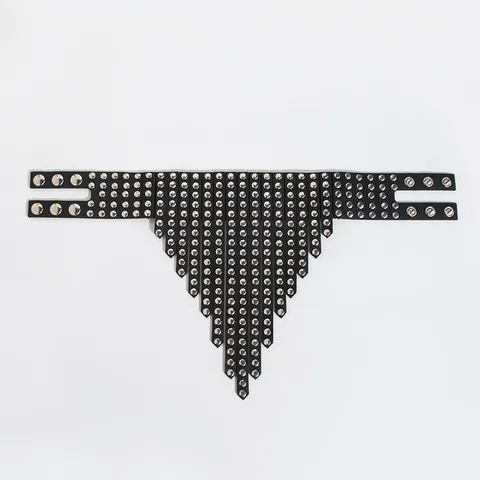 Punk PU Leer Klinknagel Choker Halsketting Metalen O-Ring Das Stijl Kraag Feest Goth Lichaamssieraden Voor Vrouwen Mannen