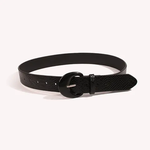 Damen Schwarz PU Leder Breiter Gürtel Krokodil Muster Strass Mode Taillengürtel Lässig Kleid Zubehör Für Damen