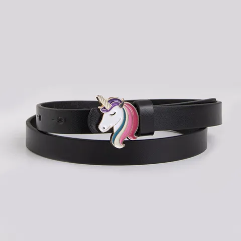 Kinder Glitzer Gürtel Mädchen Süß Glänzend Taillengürtel Kinder Kunstleder Mode Accessoires Rot Silber Einhorn Schnalle